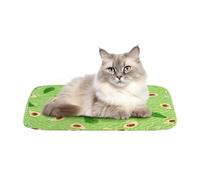 Iridsmole Cat Cooling Mat, Pet Pad for Summer, Green Avocado Pattern, 40 x 50 cm, Ice Silk Fabric, Latex, Non-slip Granule Cloth, Foldable, Hand Wash Only