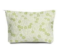 Iridsmole Cosmetic Bag for Women, Floral Canvas Toiletry Bag with Zipper, Large Capacity Make Up Bag, Embroidery Travel Make Up Bags, Portable Storage Bag, Gifts for Women Friends