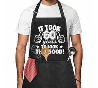 Iridsmole Kitchen Apron For Men Women, It took 60 Years To Look This Good BBQ Cooking Apron, Funny Birthday Gift Ideas, Adjustable BBQ Aprons for Grilling Cooking
