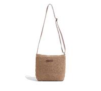 Iridsmole Straw Bag for Women, Summer Straw Shoulder Bags for Woman with Zipper Adjustable Strap, Women’s Straw Beach Bag, Bohemian Woven Handbags for Women Summer Beach Holidays Travel Khaki