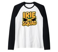 Irie Squad Jamaican Reggae Culture Pride Vibes Cool Jamaica Raglan Baseball Tee