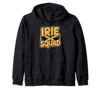 Irie Squad Jamaican Reggae Culture Pride Vibes Cool Jamaica Zip Hoodie