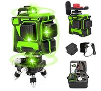 Iriisy Laser Level Self Leveling, 3x360° 12 Lines Cross line Laser, self Leveling, 2 * 3000 mAh Rechargeable Battery, Wall Mount, Measuring & Layout Tools (12 Lines, Count, 1)