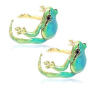 Irikdescia Adjustable Frog Ring, Enamel, Cute Funny and Blue Open Ring for Men and Women, Creative Cute Frog Resin Ring, Animal Theme Funny Jewellery