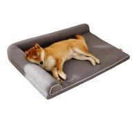 IRIRI Large Dog Orthopedic Bed, Waterproof Memory Foam Pet Bed with Side Rails, Non-Slip Bottom, Removable Washable Cover, Gray(Grey,L)