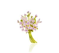 IRIRI Lilac Bouquet Brooch - Handcrafted Enamel, Purple