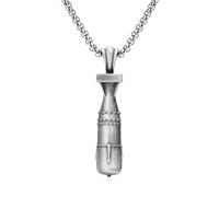 IRIRI Men’s Hip Hop Necklace with Retro Industrial Pendant - Punk Atomic Design, Pure Tin Box Chain, Adjustable 60+5cm Unisex Jewelry for Streetwear, Concerts & Couple Gifts