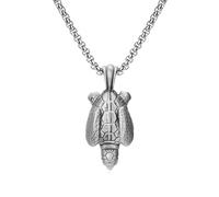 IRIRI Men’s Hip Hop Necklace with Sea Turtle Pendant - Pure Tin Square Pearl Chain, Adjustable 60+5cm Unisex Jewelry for Beachwear, Street Style & Couple Gifts