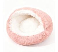 IRIRI Plush Semi-Enclosed Cat Bed Indoor Dog Soft Cats Bed Comfortable Pet Home Rest and Sleep Gift(Pink,S)