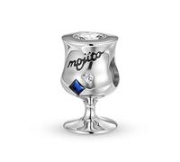IRIRI S925 Sterling Silver Midnight Mojito Cup Charm Bead - 4.5mm Hole for Pandora Bracelets, DIY Jewellery Making, Gift for Women (Mothers, Sisters, Friends)