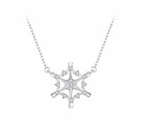 IRIRI Snowflake Sterling Silver Necklace for Women Adjustable 40+5cm Layering Chain | Hypoallergenic, Tarnish Resistant | Birthday, Valentine’s Gift