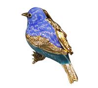 IRIRI Women's Enamel Bird Brooch Pin - Gold/Silver Tone with Crystal Rhinestones - Blue/Yellow Animal Lapel Jewelry for Dress Scarf(Blue)