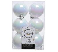 Iris 24 White Iridescent Luxury Christmas Baubles, 6cm, 24 Count, Resin, Acrylic, Hanging Ornaments