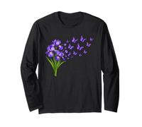Iris Butterfly Flower Gardening Floral Long Sleeve T-Shirt