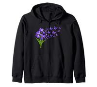 Iris Butterfly Flower Gardening Floral Zip Hoodie