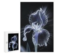 Iris Floral Art Puzzle 1000 Pieces - Wooden Jigsaw Puzzle for Adults, Stunning Botanical Artwork, Precision Cut and Smooth Fit, Finished Size 30 x 20 Inches