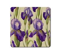 Iris Floral Washer Dryer Top Protector Mat, Vibrant Botanical Washer Cover, Spring Elegant Design Rubber Anti-slip Waterproof Mats for Laundry Room 24x24 Inch