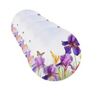 Iris Flower Butterfly Car Air Fresheners Cards 4 Pcs Hanging Fragrance Scented Cards Long-Lasting Car Aromatherapy Tablets for Wardrobe Bathroom Car Interior Mirror Pendant Gifts