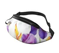 Iris Flower Butterfly Fanny Pack for Men Women Crossbody Waist Bag Waterproof Sports Belt Bag Outdoor Hip Pack