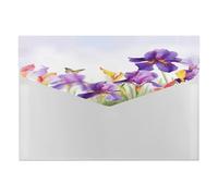 Iris Flower Butterfly File Folder with Snap&6 Pockets Reusable File Organizer Portable Document Paper Bill Receipt Organizer Plastic Envelopes for Office College Letter Size