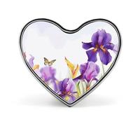 Iris Flower Butterfly Lapel Pin, 1 Inch Metal Heart Brooch Pins - Lightweight, Smooth Edges, Versatile Love Badge Brooch for Shirts, Jackets, Bag & Gifts for Friends, Family