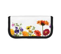Iris Flower Butterfly Large Capacity Canvas Pencil Case, Sturdy and Durable, Easy to Store in an Orderly Manner