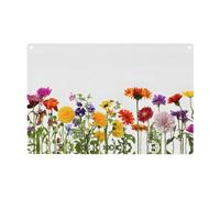 Iris Flower Butterfly Print Metal Tin Sign Personalized Garden Tin Signs Art Plaque Poster Wall Decor For Home Bedroom Living Room Club Coffee Shop Decoration