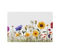 Iris Flower Butterfly Print Metal Tin Signs Funny Metal Signs,Poster Plaque Sign Wall Hanging Decorations 12x8inch
