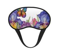 Iris Flower Butterfly Sleep Mask for Men Women Blackout Eye Masks for Sleep, Relaxing Zero Pressure Night Blindfold Soft Breathable Eye Cover for Travel, Night Work, Nap, Office