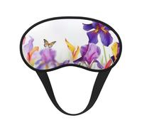 Iris Flower Butterfly Sleep Mask for Side Sleeper, Blackout Eye Mask for Women Men, Zero Pressure Sleeping Masks Soft Breathable Eye Cover Comfortable Blindfold Eyeshade for Night Sleep