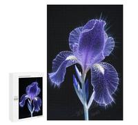 Iris Flower Precision Puzzle 1000 Pieces - Wooden Jigsaw for Adults, Floral Artwork with Dark Aesthetic, Fun and Rewarding Puzzle, Finished Size 30 x 20 Inches