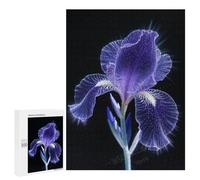 Iris Flower Precision Puzzle 500 Pieces - Wooden Jigsaw for Adults, Floral Artwork with Dark Aesthetic, Fun and Rewarding Puzzle, Finished Size 21 x 15 Inches