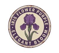 Iris Flower Purple Elegant Bloom Metal Tin Sign