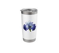 Iris Flower Shirt Purple and White Iris Flower Botanical Stainless Steel Insulated Tumbler