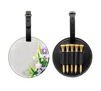 Iris Flowers in Full Bloom Black Golf tee Storage Bag - Easy to Carry Around and More efficient in Playing Golf