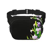 Iris flowers in full bloom Printed multifunctional waist bag, unisex trendy messenger bag, travel sports storage bag