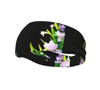 Iris Flowers in Full Bloom Yoga Sports Fitness Headband, Unisex Running Basketball Elastic Headband, Sports Sweat-Absorbing Band,