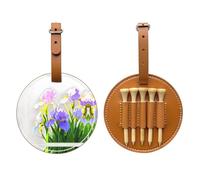 Iris flowers in the sun Black Printed golf tee storage bag - portable design, easy to organize tee, Brown, One Size