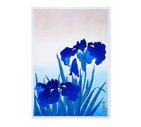 Iris Flowers Ohara Koson Poster, Japanese Woodblock Ukiyo-E Print, Vintage Nature Art Picture Animal Painting Wall Art Exhibition, Japan Artwork Home Decor, A4 (Print Only) - 29.7x21cm