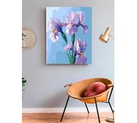 Iris Flowers Paint by Number for Adults,Frameless DIY Oil Painting Kits on Canvas with Paint Brushes and Acrylic Pigment Art Painting for Home Decor Gift 40x50 cm