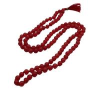 IRIS GEMS Manik Stone Original Certified Mala 108 Ruby Crystal Long Malas Natural Red Color Thread Knotted Fashionable Ruby Jaap Malaa For Wearing