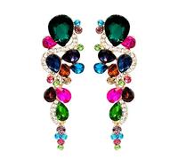 Iris Island Womens Austrian Crystal Rhinestone drop Dangle Earrings Multi-Color for Proms Wedding Party