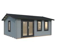 Iris L (5.3x4.1m | 19.1m2 | 44mm) Double Glazed Summer House with Double Doors (2024 Upgraded Model)