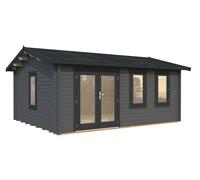 Iris L (5.3x4.1m | 19.1m2 | 44mm) Double Glazed Summer House with Double Doors (2024 Upgraded Model)