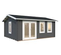 Iris L (5.3x4.1m | 19.1m2 | 44mm) Double Glazed Summer House with Double Doors (2024 Upgraded Model)