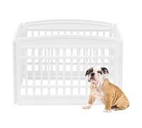 Iris Ohyama, 4 Panel Dog Run, Puppy Rabbit Rodent Enclosure, Outdoor or Indoor Fence, Modular, Clips for easy mounting & dismounting, Weatherproof, CI-604E panel x4, White