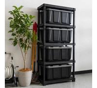 Iris Ohyama 5 Tier Storage Rack Heavy Duty Shelving Unit 400Kg Capacity Plastic Garage Utility Shelf 191X91.5X45Cm