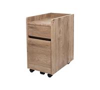 Iris Ohyama, Cabinet with Locking Wheels /Drawer Rolling Wood File/Desk with shelves and wheels/ Desk Cabinet, Design & Modern, Office, Studyroom - Chest of Drawer - FDK-3059 - Ash brown