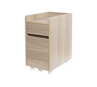 Iris Ohyama, Cabinet with Locking Wheels /Drawer Rolling Wood File/Desk with shelves and wheels/ Desk Cabinet, Design & Modern, Office, Studyroom - Chest of Drawer - FDK-3059 - Light Brown