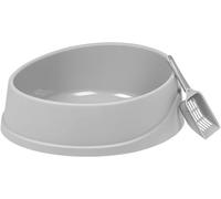 Iris Ohyama Cat Litter Tray with Scoop, Gray, Open Top, Cat Litter Box, High Sided, For Kittens, Rabbits, Small Spill Preventing, BPA Free, Easy to Clean, OCLP-390